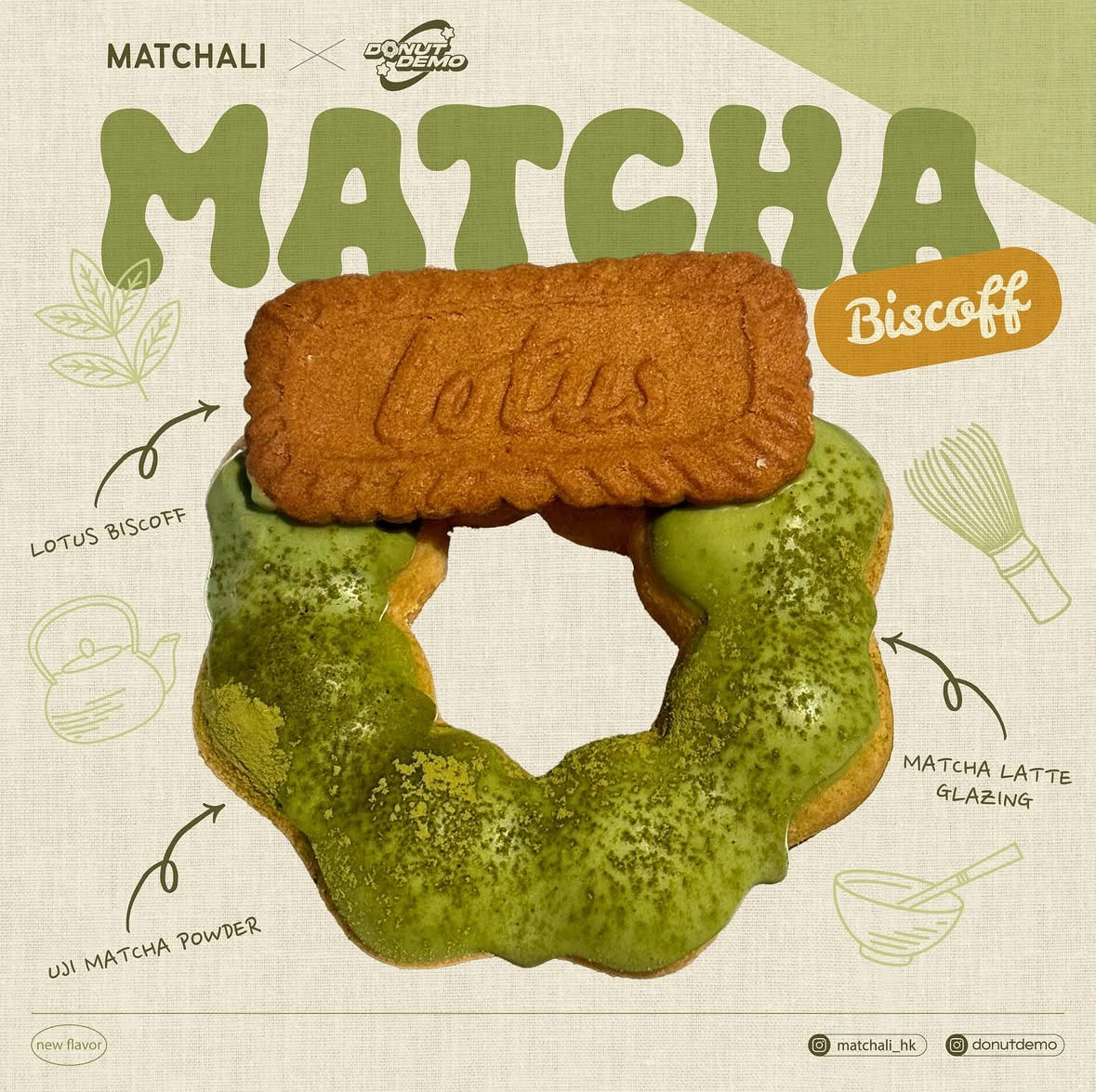 💚 MATCHALI X DONUT DEMO 💚  Matcha Biscoff Mochi Donut